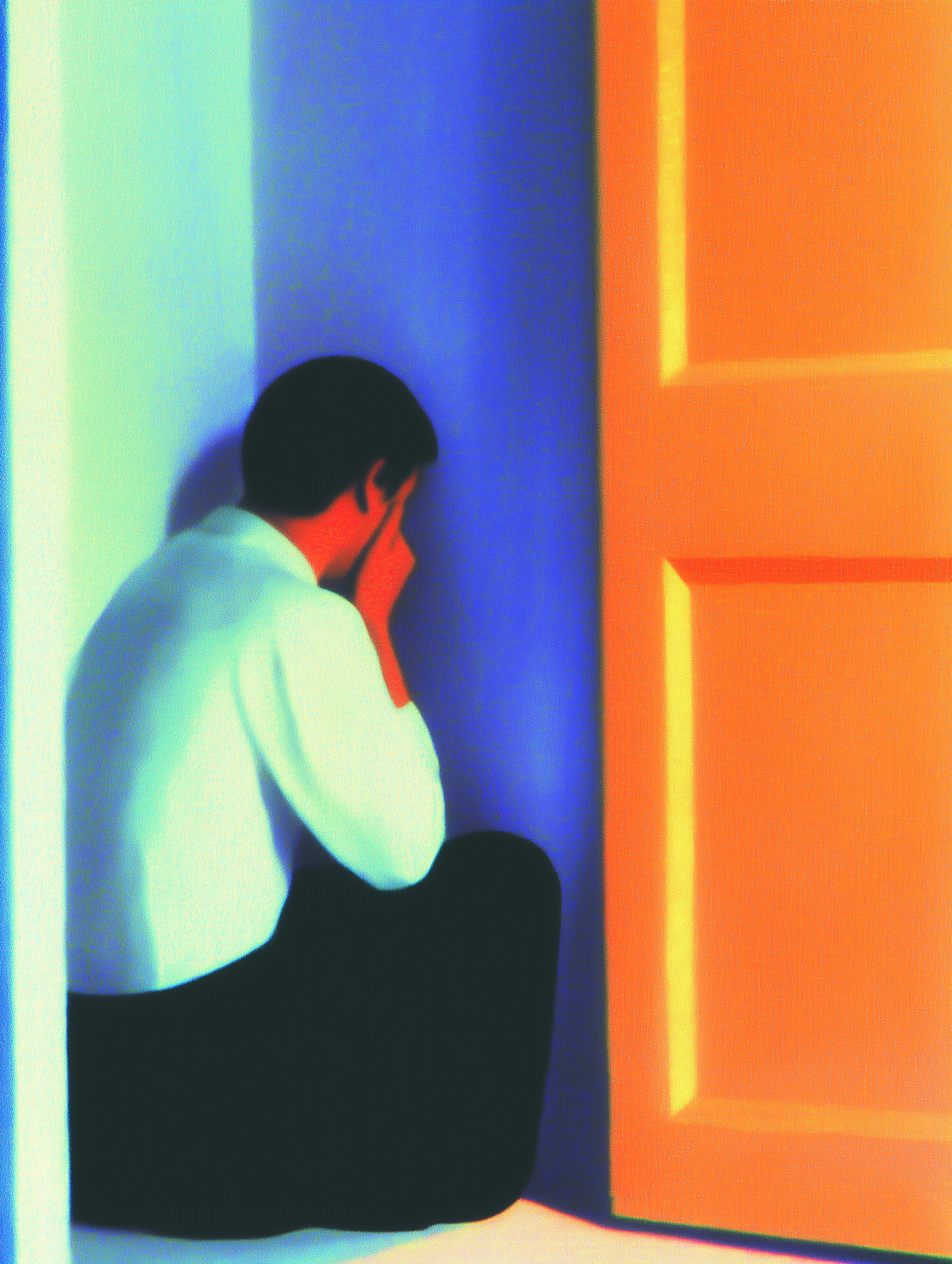 A person sitting alone or looking out a window, conveying feelings of isolation, fear, and misunderstanding often faced by those with DID due to stigma.