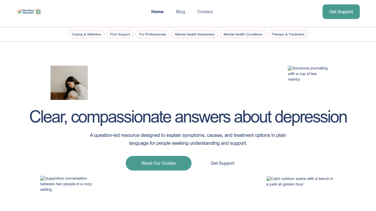 Explore the homepage of What About Depression for more insights into mental health, anxiety, and recovery strategies.