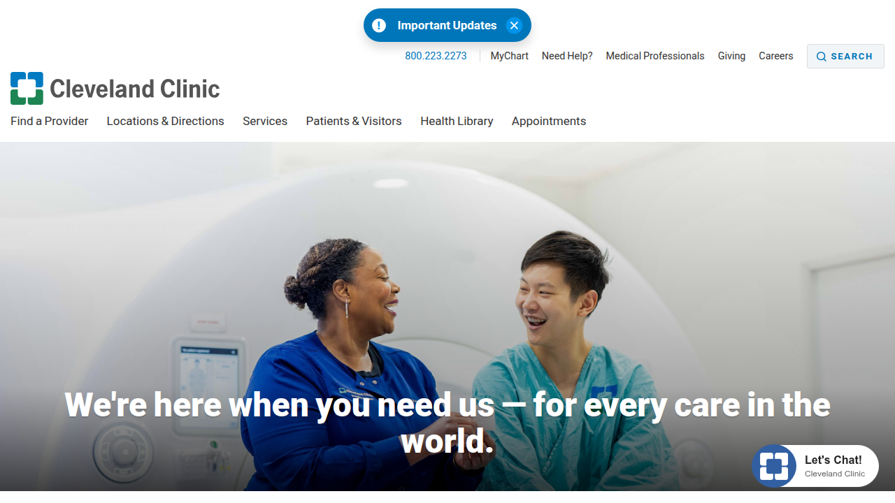 A screenshot of the Cleveland Clinic's health information page detailing the Hypothalamic-Pituitary-Adrenal (HPA) axis.