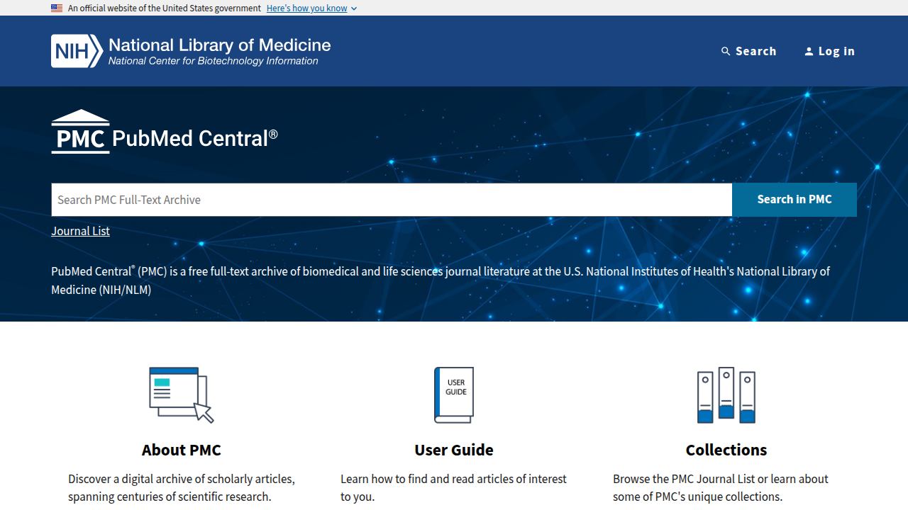 PubMed Central offers a vast archive of biomedical and life sciences journal literature from the U.S. National Institutes of Health's National Library of Medicine.