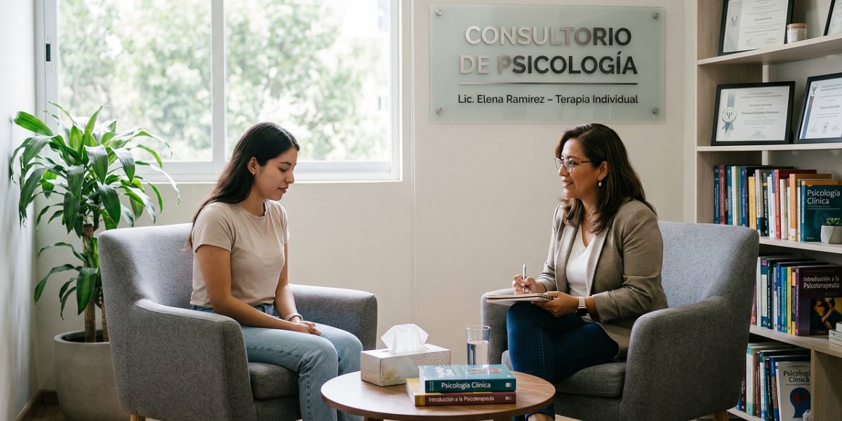 A counseling session in progress, showing a therapist and client engaged in a supportive conversation.