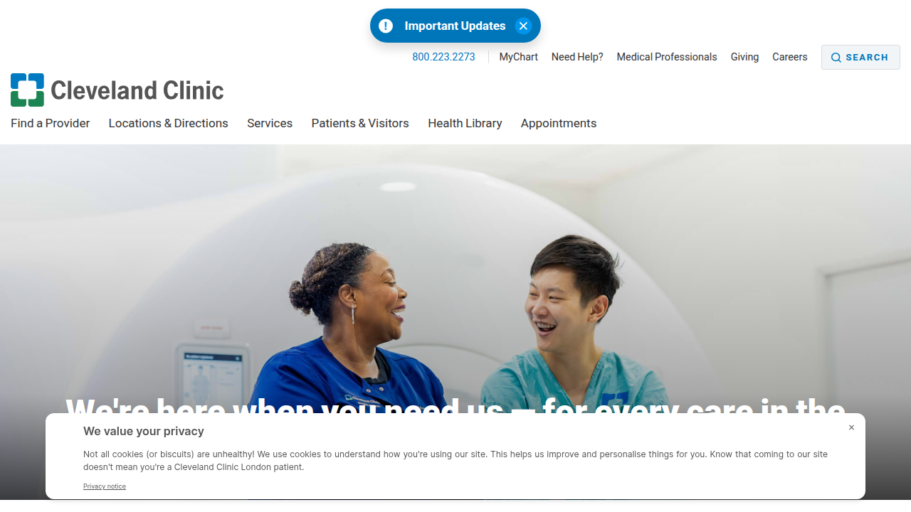 Screenshot of the Cleveland Clinic's page on Antisocial Personality Disorder, offering information on symptoms and treatment.