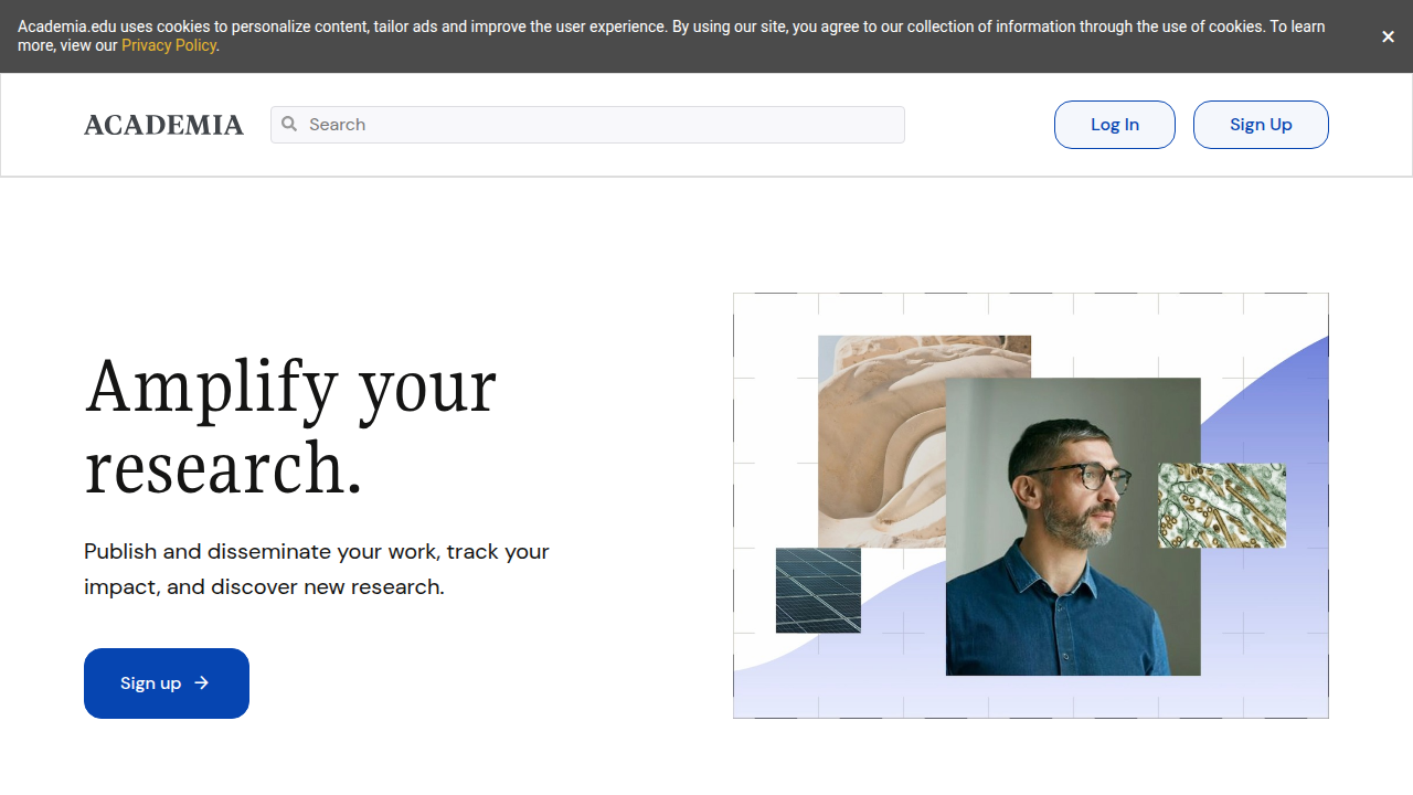 A screenshot of Academia.edu, a platform for sharing academic research papers.