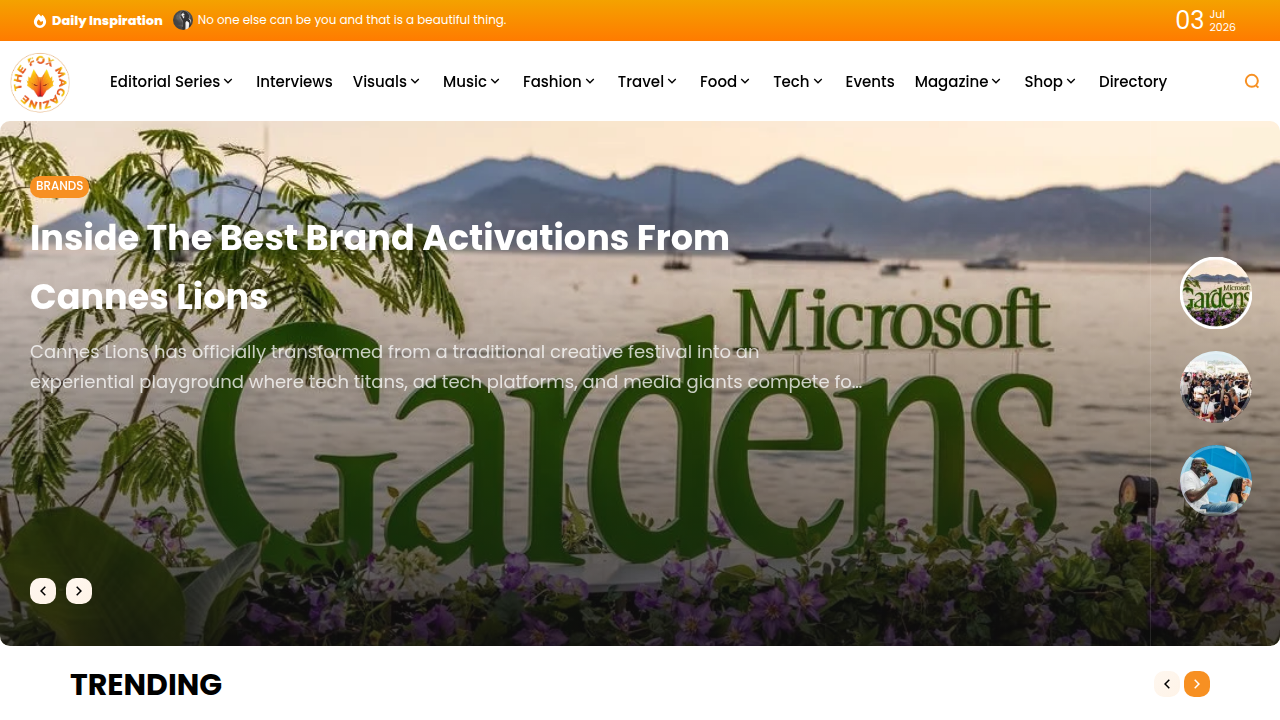A screenshot of The Fox Magazine's website, highlighting an article on behavior-change technology.