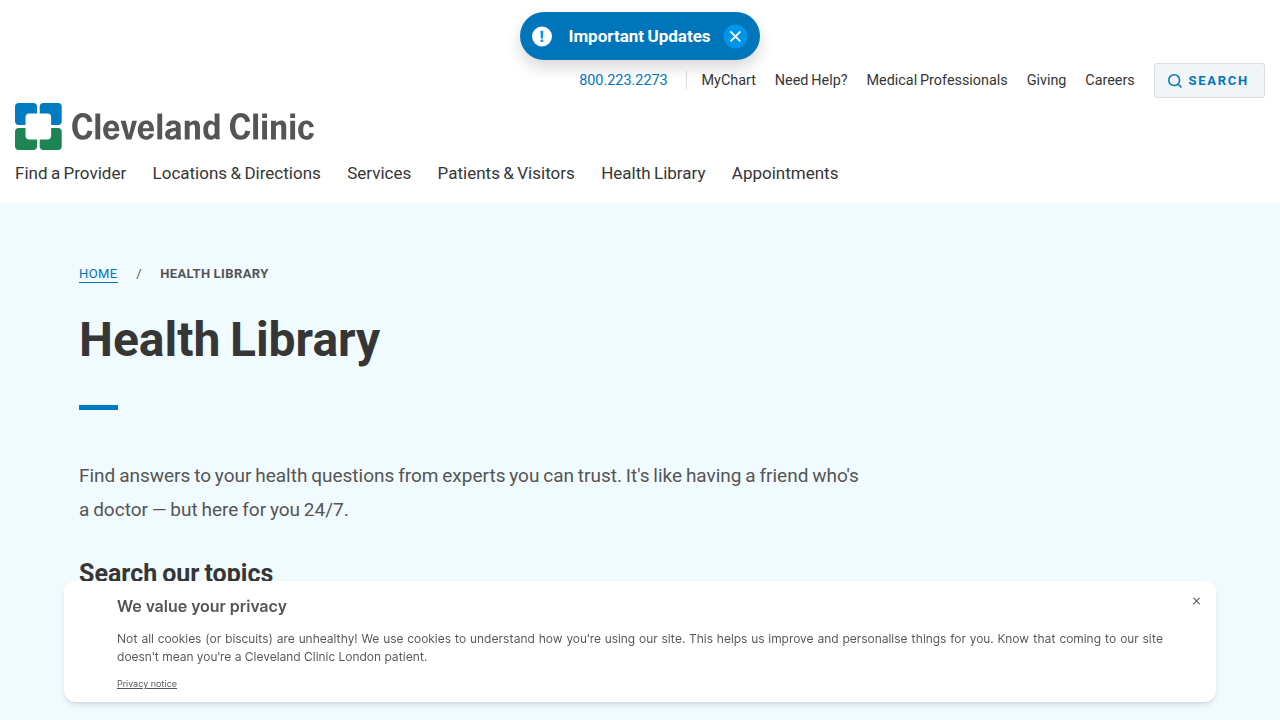 Cleveland Clinic's health blog provides expert articles on various medical and psychological topics.